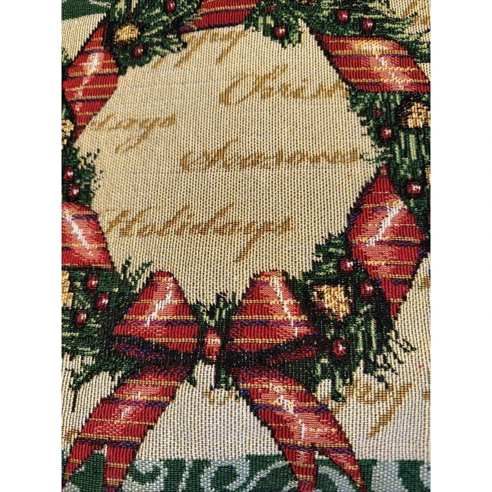 4 Vintage Trim A Home KMart Tapestry Placemats Reversible Christmas TreeWreath00